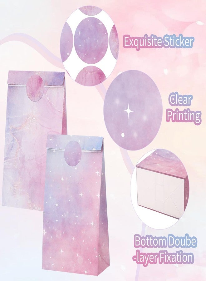 woric 36PCS Tie Dye Party Favor Bags with Stickers, Pink and Purple Goodie Bags for Girls Birthday Small Gift Bag for Kids, Valentine's Day, Baby Shower, Wedding, Pink Party Favor Supplies - Image 3